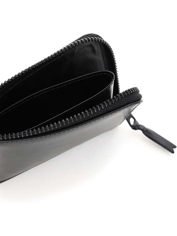 Black Leather Zipper Around Wallet