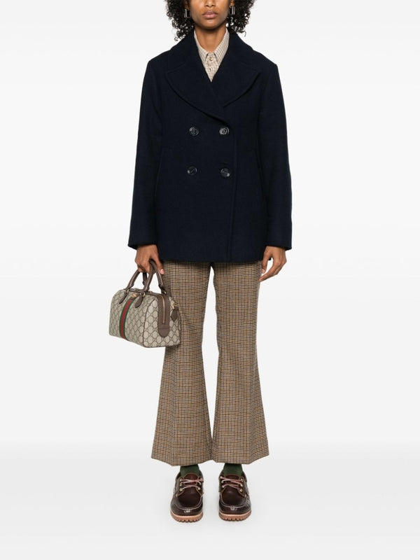 Double Breasted Wool Blend Peacoat