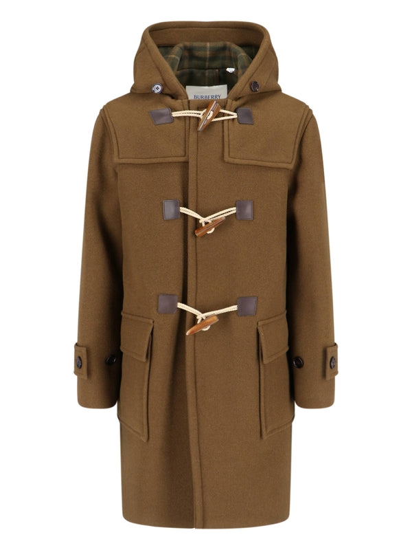 BURBERRY - Wool Blend Hooded Duffel Coat - Jente