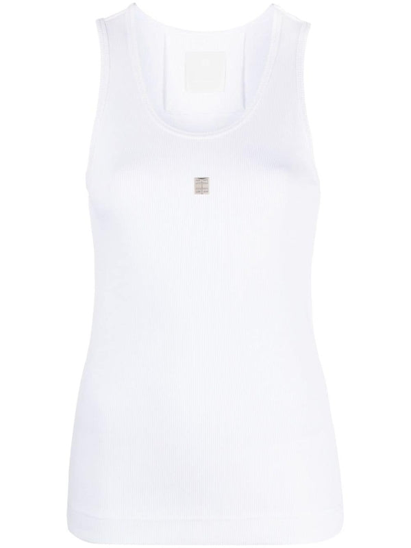 4G Logo Cotton Sleeveless Top