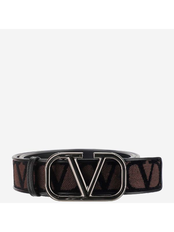 V Logo Buckle Iconography Belt