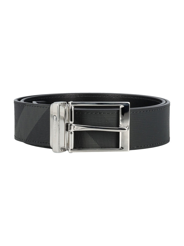 Logo Buckle Check Belt