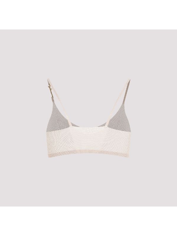 Logo Charm Knit Bra Top