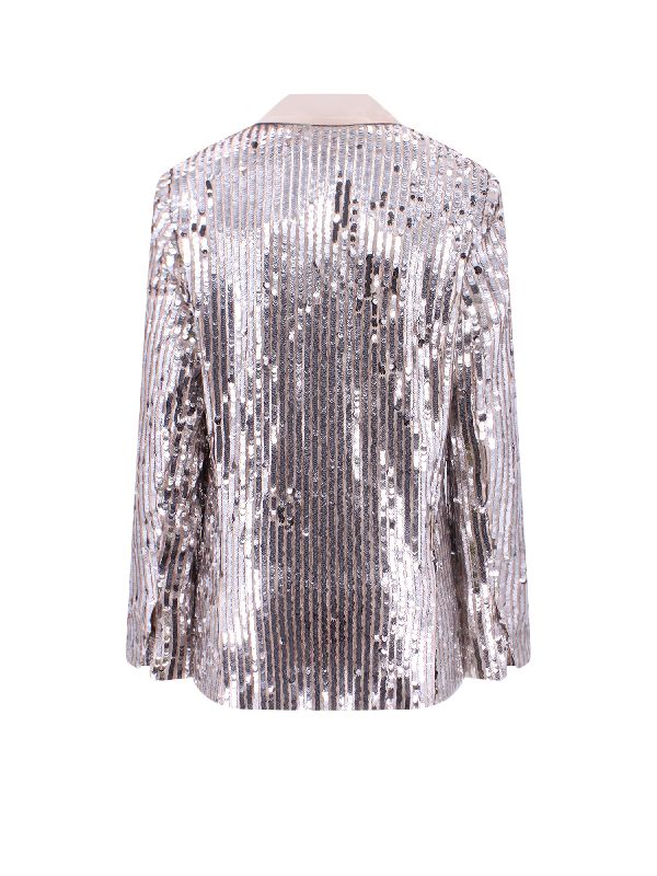 Allover Sequin Satin Collar Jacket