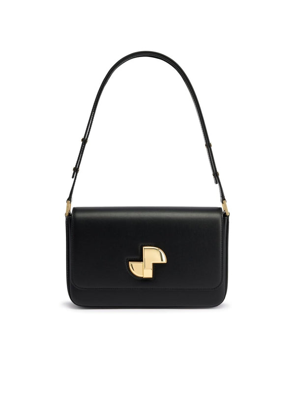 Logo Buckle Leather Shoulder Bag
