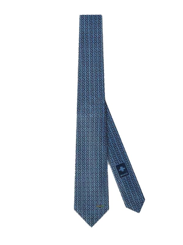 Horsebit Jacquard Silk Tie