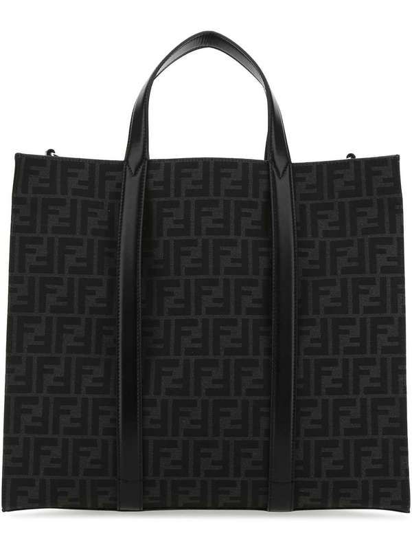 FF Jacquard Fabric Tote Bag