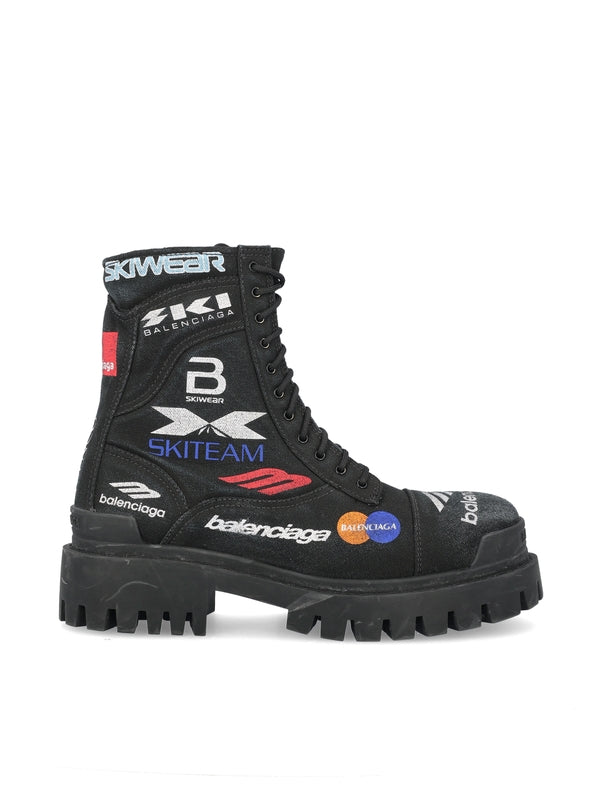 Strike Logo Canvas Lace-up Boots