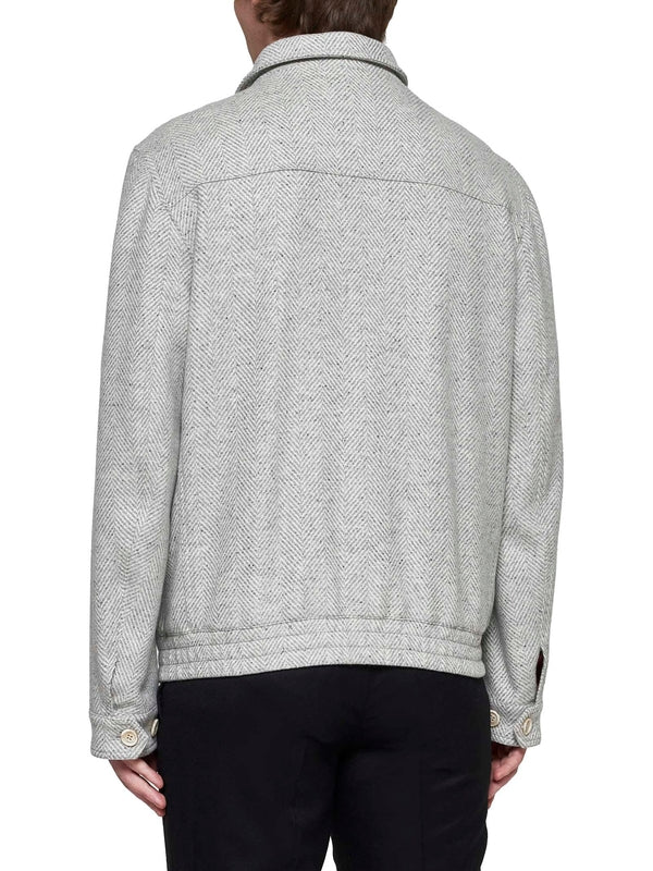 羊毛混纺拉链夹克