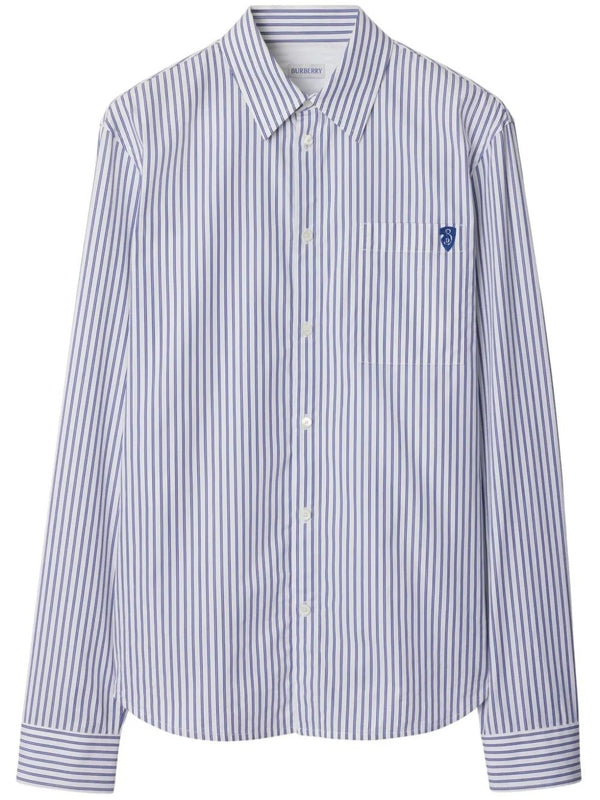 B Shield Logo Embroidered Stripe Shirt