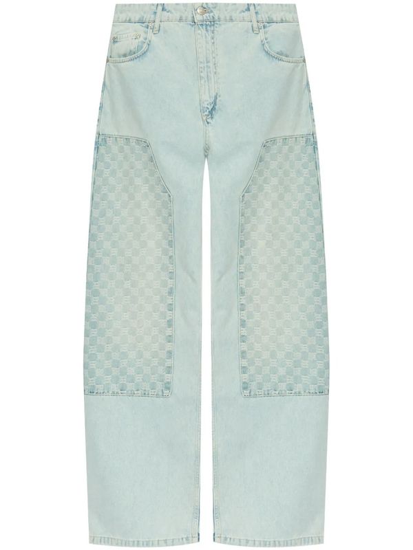 Monogram Detail Denim Pants