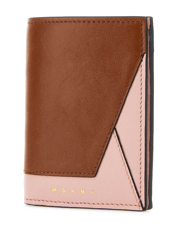 Bicolor Leather Folding Wallet