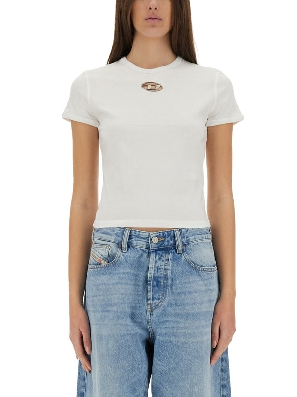 Cut-Out Logo Short-Sleeve T-Shirt
