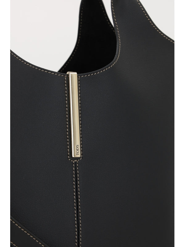 Dia Metal Logo Embellished
  Leather Tote Bag