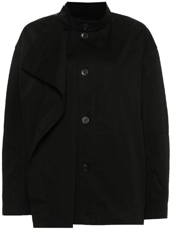 Button-Up Asymmetric Cotton Jacket