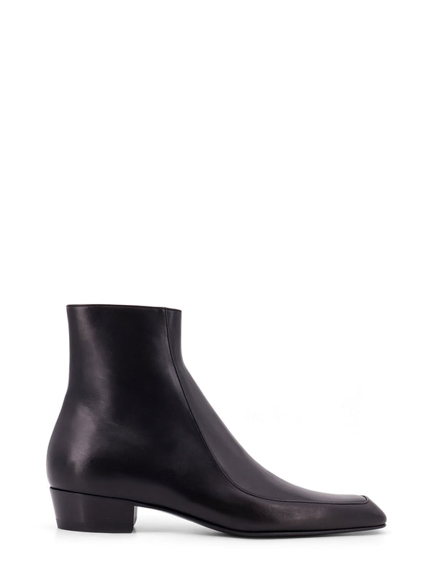 Augustine Zipper Leather Ankle Boots