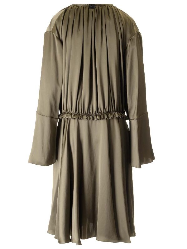 V-Neck Viscose Midi Dress