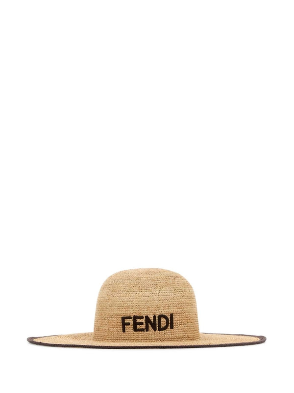 Logo Detail Raffia Hat