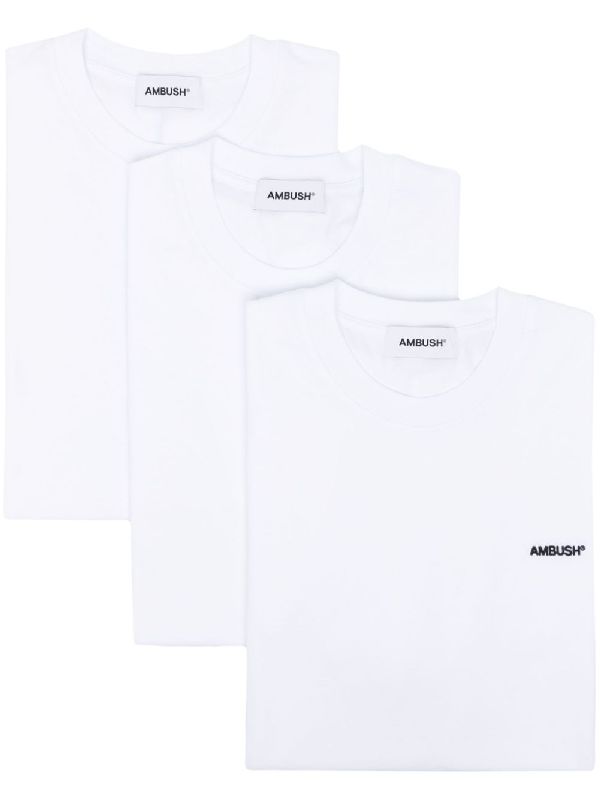 3 Pack Logo Embroidered Crew Neck
  T-Shirts