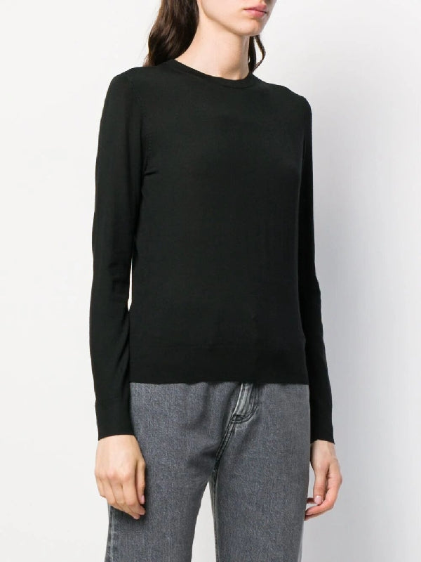 Crew Neck Wool Long Sleeve Knit