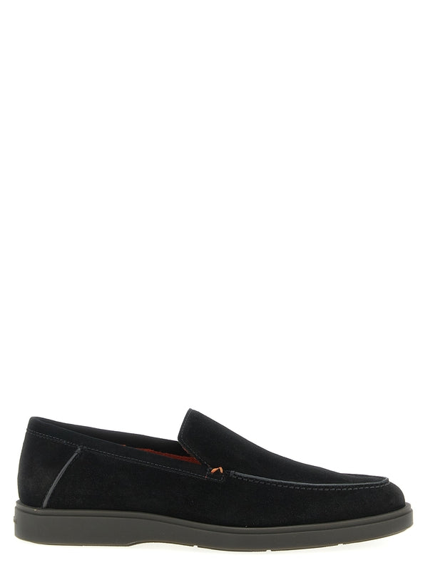 Santoni Black Loafers