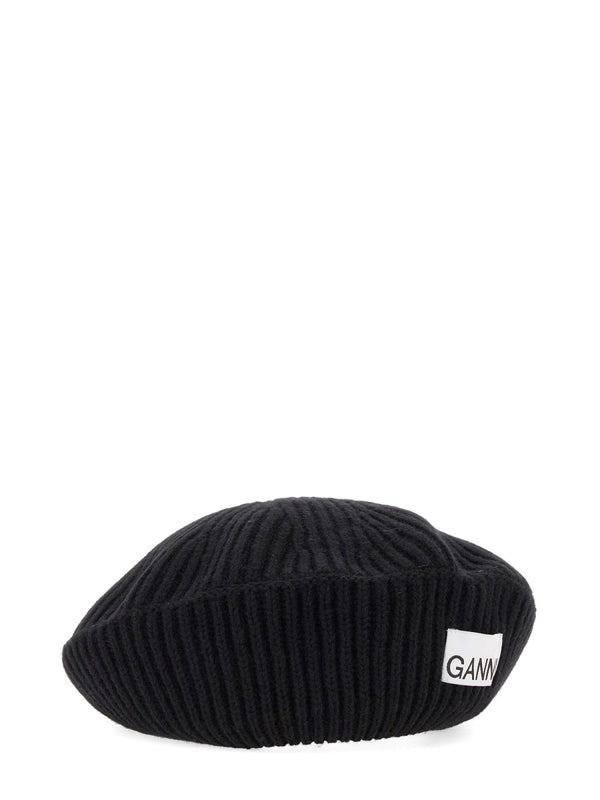 Logo Patch Wool Blend Beret