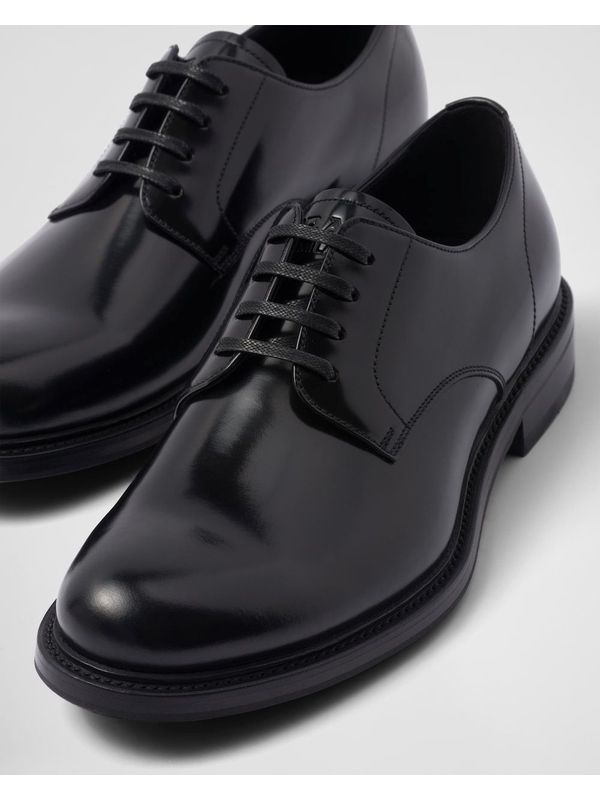 Brushed Leather Lace-up Shoes