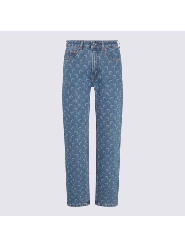 All-Over Moon Printing Denim Pants