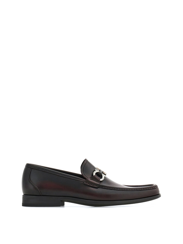 Gancini Accent Leather Loafers