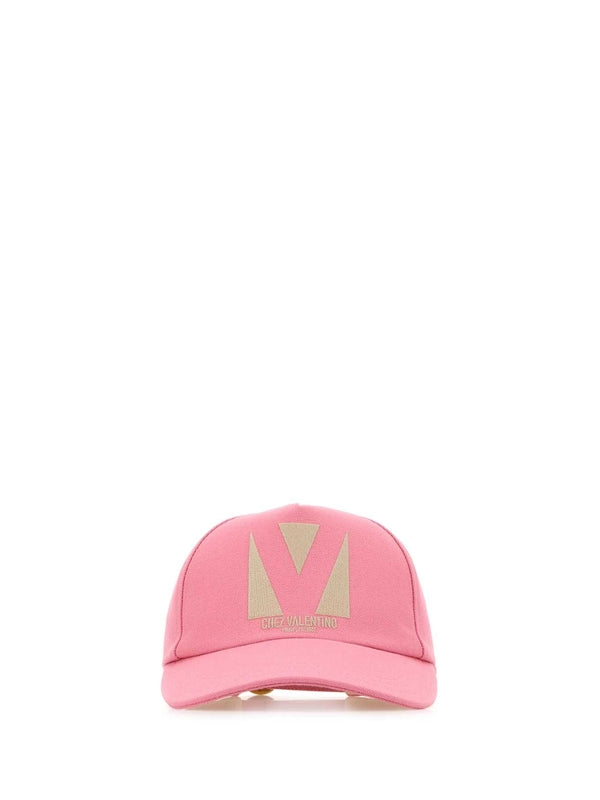 V Logo Cotton Ball Cap