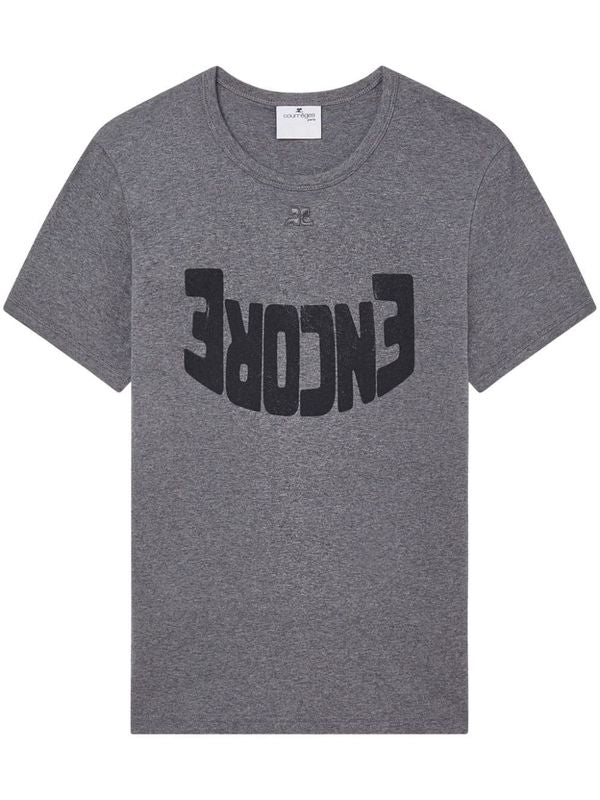 ロゴパッチコットン半袖Tシャツ