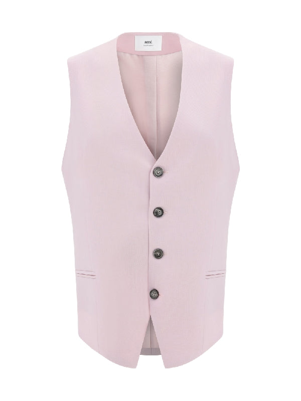 Single-Breasted Wool Vest