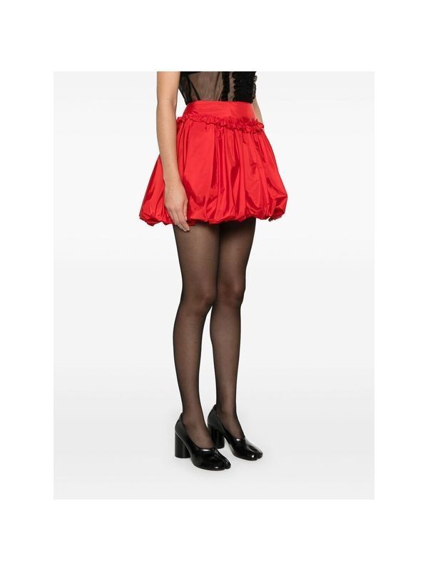 Ruffle Detail Nylon Mini Skirt