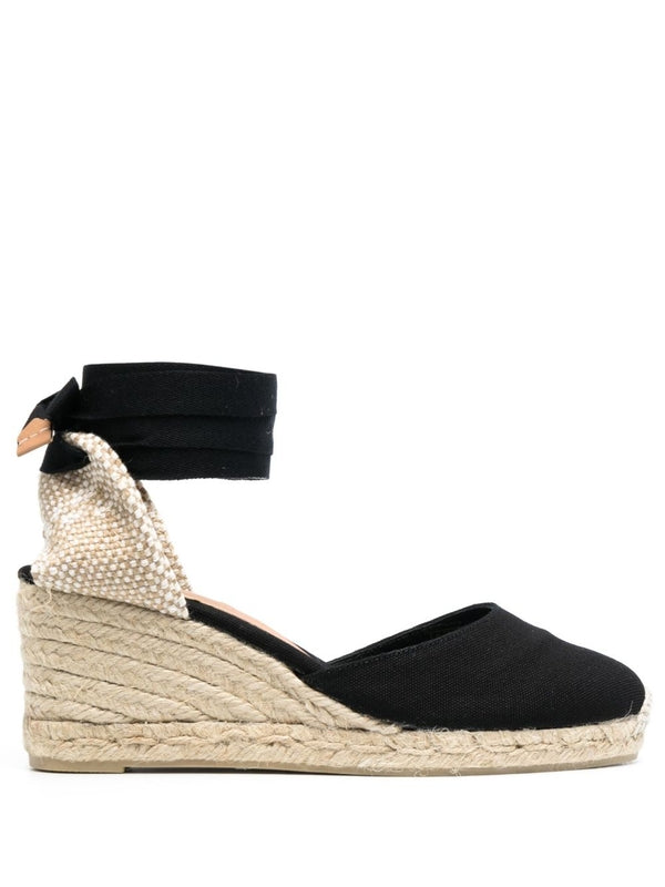 Castaner Black Wedge Sandals