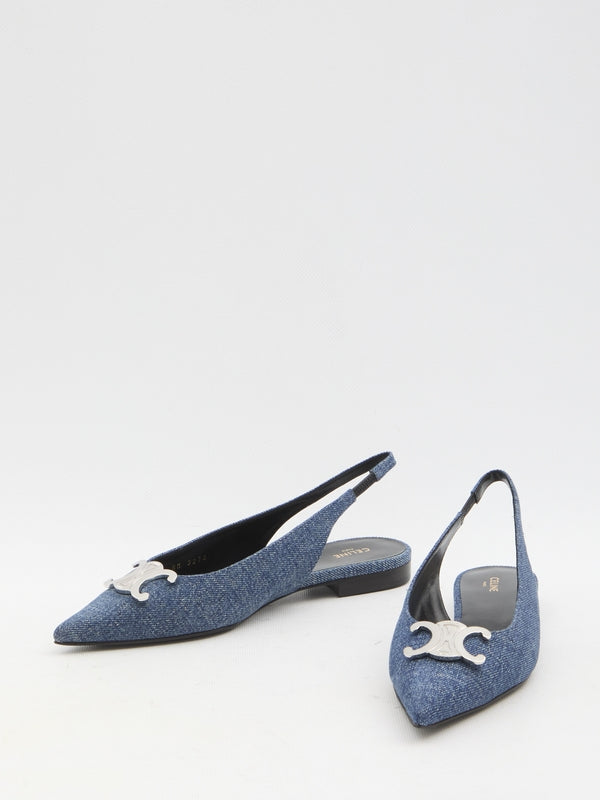 Trioppe Denim Slingback Flat