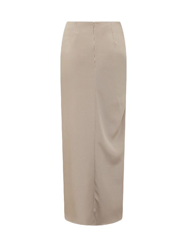 Wishaw Shirring Detail Silk Skirt