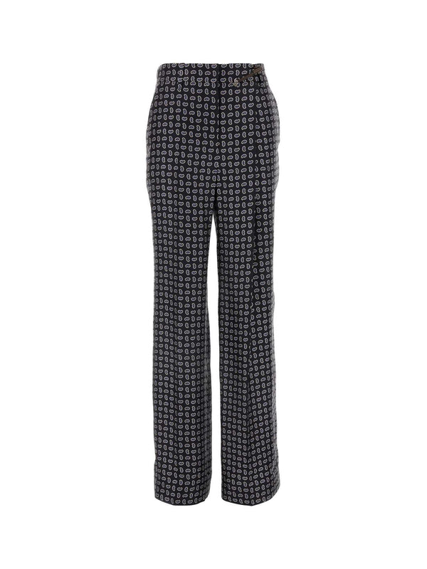 All-Over Pattern Silk Pants