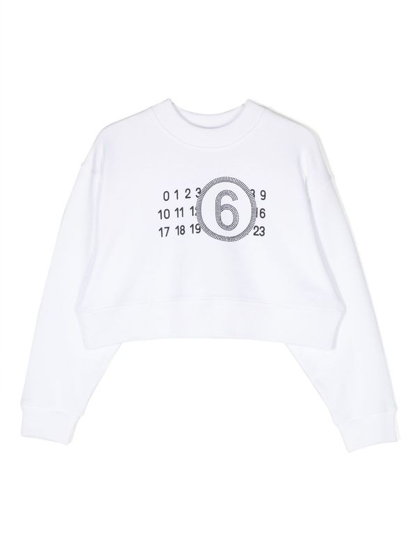 Number Logo Crop Sweatshirt