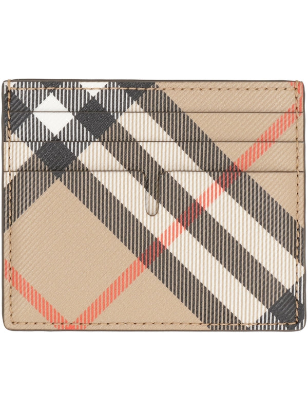 BURBERRY - Check Pattern Card Wallet - Jente