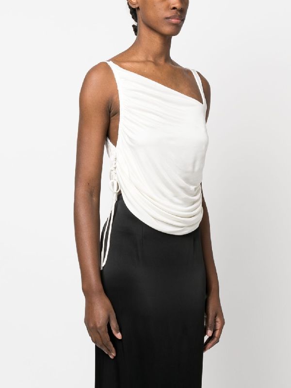 Asymmetric Draped Sleeveless Top