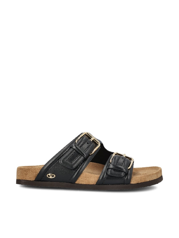 V Logo Double Strap Sandals