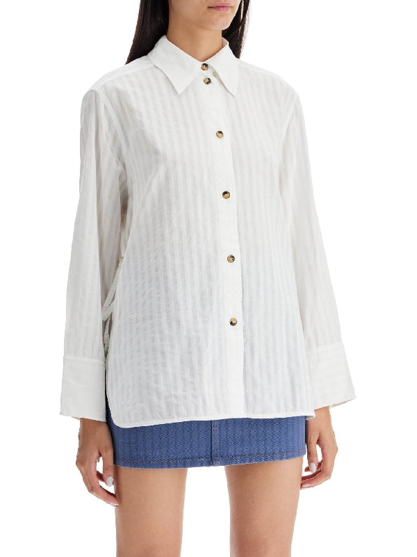 GANNI - Striped Cotton Shirt - Jente