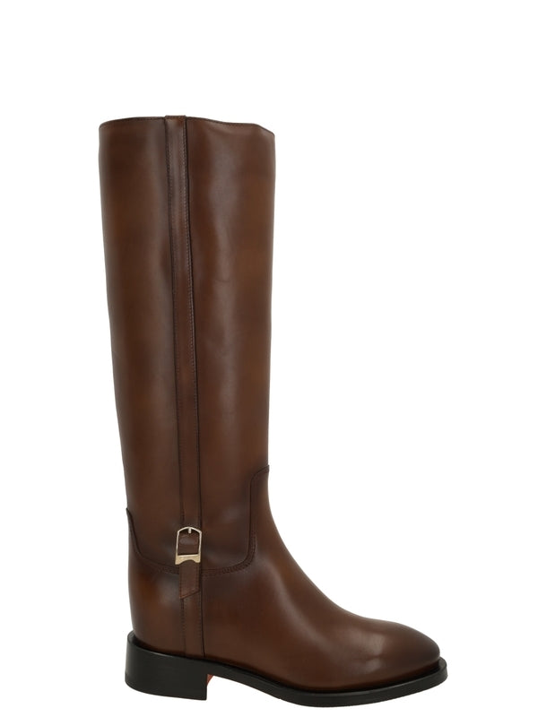 Santoni Brown High Boots