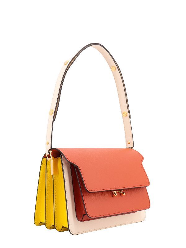 Bicolor Trunk Shoulder Bag