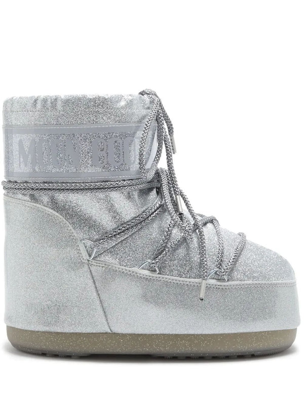 Moonboots Silver Lace-Up Boots