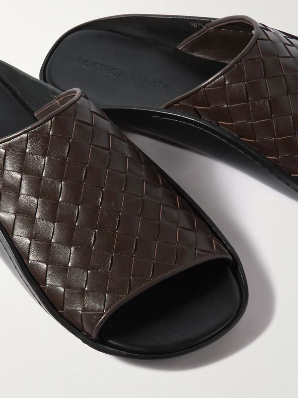 Wave Intrecciato Leather Slide