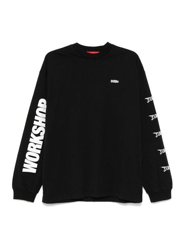 Side Logo Cotton Long-Sleeve Top