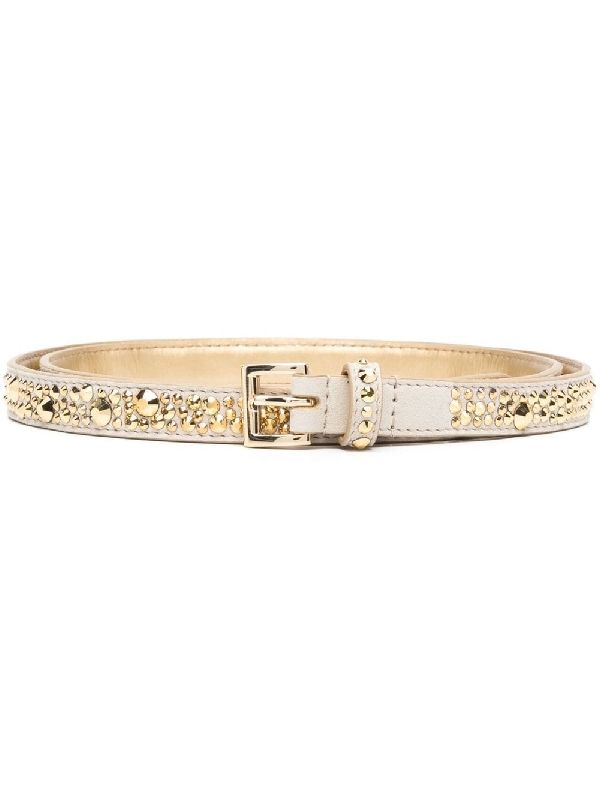 Crystal Decor Leather Belt