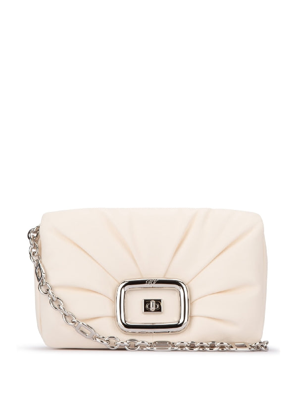 Vivier Chalk Leather Chain Crossbody Bag