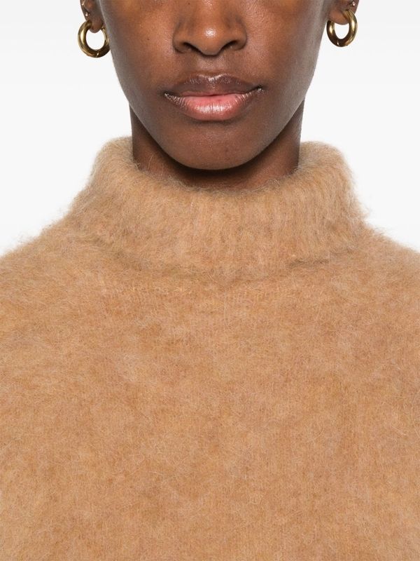 Alpaca Blend High Neck Knit